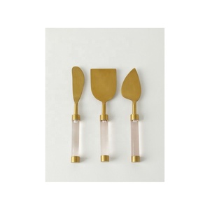 Ensemble de fromage en acier inoxydable avec poignée nouée Couverts Manche en résine verte pour usage domestique Outils à fromage en forme de couteau - Product Image 4