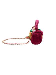 Handcrafted Cotton Maroon & Grey Crochet Crossbody <b>Sling</b> Handbag <b>for</b> <b>Women</b> | Party & Casual Shoulder <b>Bag</b> with Gold Chain Tassel - Product Image 3