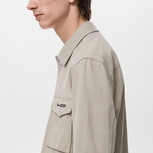 Solid Color Pattern Plain Dyed Men's <b>Canvas</b> <b>Jacket</b> Stand Front OEM/ODM Service Quick Dry Breathable Winter Stylish Design - Product Image 5