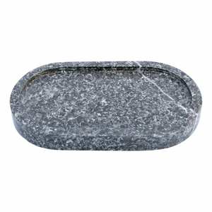 Plateau ovale en marbre gris, pierre naturelle, décoration moderne de luxe pour la maison, plateau de service pour salle à manger, cuisine, salon - Product Image 4