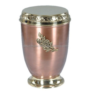 Premium Quality Cremation Urns and Brass Metal Set of 2 Handmade Beautiful for Keepsake Memorial Human <b>Ashes</b> Container Jar <b>Pot</b> - Product Image 2