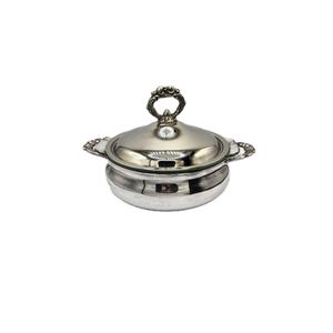 จานหม้อปรุงอาหารชุบเงินแบบกำหนดเองทันสมัยพร้อมฝาปิดเครื่องครัวทำด้วยมือจานอุ่นอาหารที่สวยงาม - Product Image 1