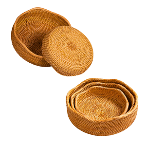 Premium Eco-friendly Handmade Wicker <b>BREAD</b> RATTAN <b>BASKET</b> / TRAY with Scalloped Edge Handwoven Home Storage <b>Basket</b> - Product Image 1