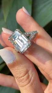 10 Carat Emerald Cut Diamond Engagement <b>Ring</b> for Women | Hidden Halo <b>Solitaire</b> Wedding <b>Ring</b> | Luxury Gold IGI Certified Bridal - Product Image 4