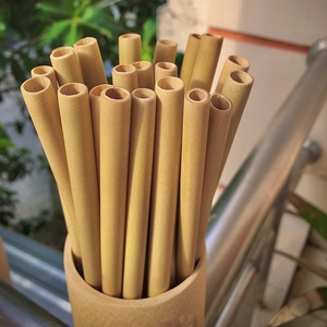 Wholesale Eco-Friendly Customized <b>Bamboo</b> <b>Straws</b> Engraved Logo Reusable Traditional Style Handmade 20cm Direct Export Vietnam - Product Image 4