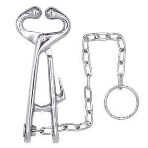 Soporte para toros de acero inoxidable con cadena, instrumentos veterinarios para animales grandes, herramientas para ganado disponible - Product Image 1