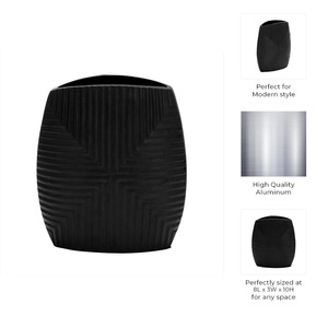 Vase de table moderne en métal noir Amber Form, 10x8x3 pouces, design minimaliste fait main, décoration - Product Image 5
