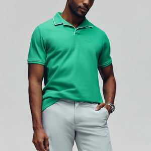 Precios al por mayor, camisetas polo para hombre 100% algodón, con logo impreso DTF personalizado, transpirables, antiarrugas, de secado rápido, estilo tejido, para verano - Product Image 4