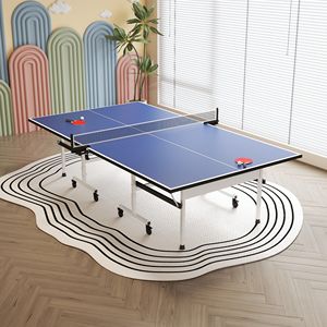 Tavolo da Ping Pong Professionale in MDF per Interni con Set di Rete e Pali a Sgancio Rapido, Design Pieghevole per Interni - Product Image 1