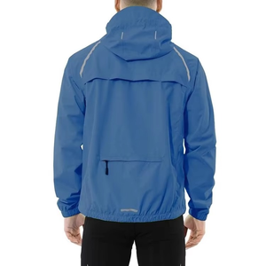 Chaqueta Gris con Capucha para Hombre, Resistente al Viento, Corte Regular, Estilo Deportivo, Color Sólido, Tejido de Poliéster, para Otoño - Product Image 3