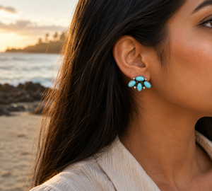 Pendientes de Plata con Turquesa Mohave Kingman, Joyería de Turquesa Hecha a Mano, Pendientes Boho del Suroeste para Mujer, Regalo - Product Image 4