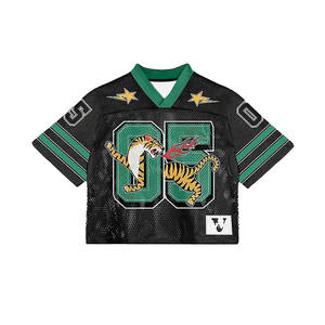 เสื้อเจอร์ซีย์ตาข่ายลายเสือแบบกำหนดเอง สไตล์สตรีทแวร์โอเวอร์ไซส์ ยูนิเซ็กส์ ฮิปฮอป แฟชั่นฤดูร้อน ขายส่ง OEM - Product Image 1