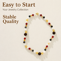 Collier de créateur personnalisé à faible MOQ, perles de pierres précieuses naturelles, idéal pour les boutiques de cadeaux et la bijouterie