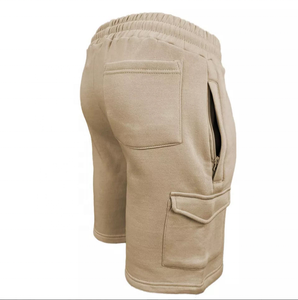 Conjunto Deportivo de Felpa para Hombre, Color Beige Sólido, Sudadera con Capucha y Pantalones Cortos Cargo, Ropa Deportiva con Logotipo Personalizado 2026 - Product Image 4