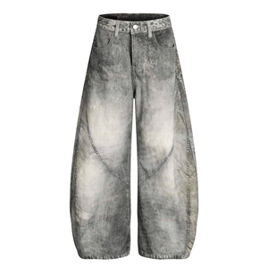Custom <b>Men's</b> Relaxed Fit Denim <b>Jeans</b> Lightweight Polyester/Cotton Casual <b>Drawstring</b> Closure Wholesale Reasonable Price - Product Image 1