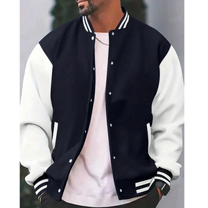 Fall Winter <b>Men</b> <b>Baseball</b> <b>Jacket</b> Youth Loose Stand-up Collar Single-breasted <b>Men</b> <b>Jacket</b> Fashion Casual College Boy <b>Jacket</b> - Product Image 1