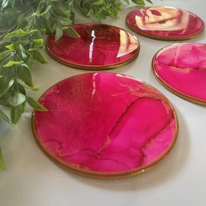 Clear Acrylic Eco-Friendly 3mm Thickness Classic Design Tea Cup Coasters Round Custom Engraved <b>Table</b> <b>Mats</b> for Home Serving - Product Image 2