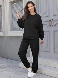 Conjunto de Sudadera con Capucha Oversize y Pantalones de Chándal de Forro Polar Premium para Mujer, Conjunto Deportivo de Sudadera con Capucha y Pantalones de Chándal para Mujer - Product Image 1