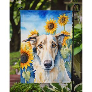 Borzoi girasoles jardín bandera Multicolor buzón decorativo patio Banner Patio ilustraciones para macizos de flores tamaño pequeño - Product Image 3