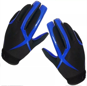 Gants de football américain avec logo, paume renforcée pour une meilleure adhérence, respirants, séchage rapide, fermeture auto-agrippante, en polyester, gants de sport - Product Image 1