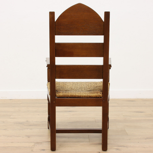 Sillas de Comedor Antiguas Talladas en Madera de Teca Sólida de Alta Calidad con Ratán Tejido para Uso en Interiores - Product Image 4