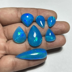 Piedra Preciosa Suelta de Ópalo de Fuego Natural Azul Etíope Welo, Corte Pera, para Anillos Hechos a Mano, Colgantes y Diseño de Joyería - Product Image 5