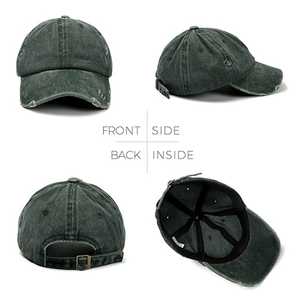 หมวกเบสบอลวินเทจสไตล์ดิสเทรส คุณภาพสูง ปรับขนาดได้ ผ้าฝ้าย หมวกทรงแด๊ด แคชชวล สตรีทแวร์ ปีกโค้ง แฟชั่นกลางแจ้ง - Product Image 3