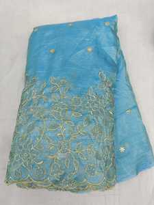 Tissu doux or pailleté 45 GSM, largeur 44 pouces, en coton brodé imprimé floral, matériau pour vêtements ethniques de créateurs de boutiques - Product Image 3