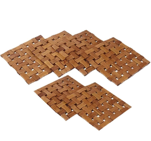Wood <b>Trivet</b> Fish Shape Natural Wooden Square <b>Trivet</b> 10mm Thick Wood <b>Trivets</b> Modern Design - Product Image 4