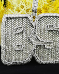 Bijoux de mode Dvars, pendentif lettre personnalisé en argent 925 plaqué or de luxe, style hip-hop, serti de diamants, nom personnalisé en moissanite - Product Image 1