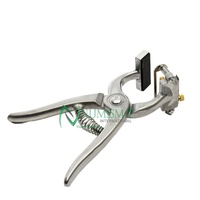 Pince à tatouer vétérinaire en acier inoxydable, réutilisable, durable, réglable, écologique, coupe-vent, pour chiens et chevaux, grande taille, pour oreilles et élimination des épines