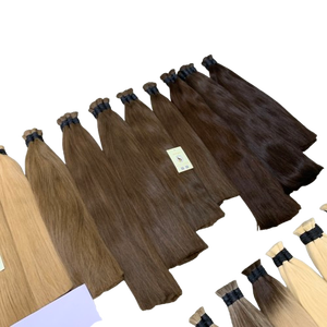 Cheveux humains en vrac cheveux vierges platine noir blond Double dessiné Coletas Humano Cabello Extensions de cheveux humains - Product Image 1