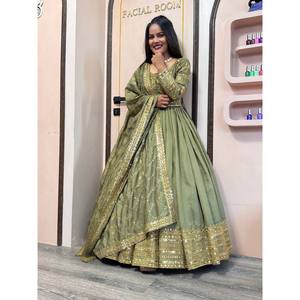 Fancy Beautiful Party Wear Vestido de noche con Dupatta - Product Image 1