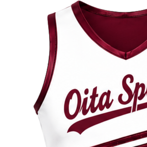 Débardeur de cheerleading bordeaux sans manches, respirant, uniforme sportif d'équipe, vêtement de performance personnalisé - Product Image 4