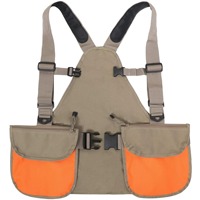 Gilet de chasse réglable avec sac à dos et pochette pour gibier, gilet de chasse tactique respirant avec sangles de poitrine et de taille, et poches pour équipement