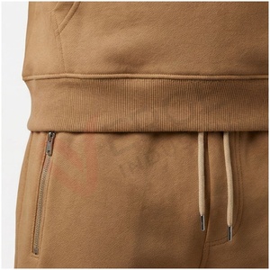 Ensemble de survêtement kaki pour homme, manches longues, capuche, fermeture à cordon, couleur unie, coupe décontractée, vêtements d'automne - Product Image 5