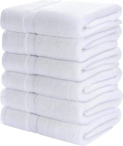 Serviette de bain en coton pur blanc 550 GSM, de qualité supérieure, épaisse, douce et absorbante, pour hôtel, spa, salle de sport, maison, vente en gros - Product Image 1