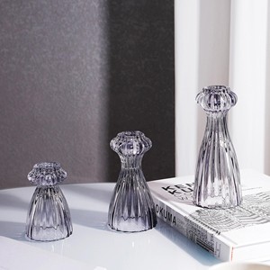 Porte-bougies en verre faits à la main en gros |   Design côtelé |   Moradabad - Product Image 3