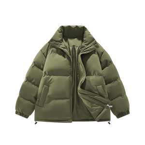 Veste d'hiver personnalisée en duvet, provenant d'une usine de vêtements en duvet pour la vente en gros, destinée aux détaillants de vêtements d'extérieur. - Product Image 4