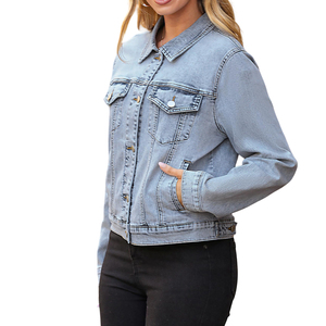 Nouvelle conception de veste en jean pour femmes, respirante, manches longues, coupe-vent, style streetwear, vestes en jean personnalisées pour femmes - Product Image 2