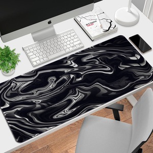 Fluid Gaming Mouse Pad Desk Pad Abstract Black White Mousepad XL Large Gaming Mouse Pad <strong>Laptop</strong> Keyboard Mat Office Home Decor - Product Image 1