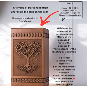 Custom Engraved Wooden Resin Urn Box: Pet/Human <b>Memorial</b> Keepsake urn <b>Memorial</b> Keepsake by AYAANS - Product Image 2
