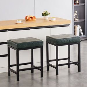 CPINTLTR Sgabelli da Bar Moderni in Ecopelle, Sedie da Cucina e Isola, Sedute in Metallo Imbottite - Product Image 1