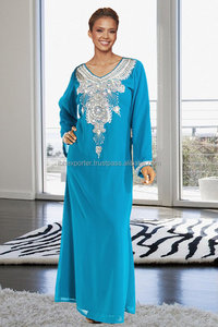 Robe Kaftan pour Femmes Dubaï Turquie Broderie Ample Vêtement Musulman Arabe Islamique - Product Image 1