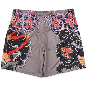 Pantalones Cortos de Malla de Poliéster de Alta Calidad con Logotipo Personalizado para Fabricantes de Ropa, Estilo Urbano, Oversize, Hip Hop, con Cordón y Estampado de Dragón para Hombre - Product Image 2