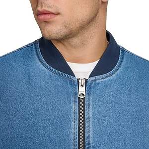 Chaqueta Bomber MA-1 Vintage para Hombre, de Mezclilla, Acolchada, Transpirable, con Cierre de Botones de Cuerno - Product Image 4