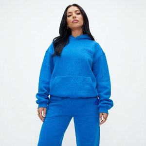Ensemble de sweat-shirt et pantalon oversize pour femme, couleur bordeaux, avec logo brodé et poches, en molleton, pour l'automne - Product Image 5