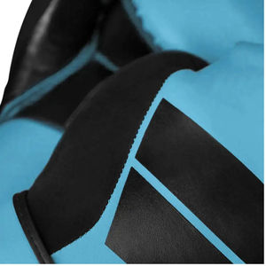 Gants d'entraînement de boxe en PU bleus et noirs avec sangle de poignet en velcro pour adultes - Product Image 3