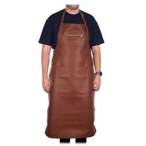 Tablier de travail en cuir durable de haute qualité avec poches pour outils, réglable, pour chef/boucher/métalliste/charpentier, tablier robuste - Product Image 1