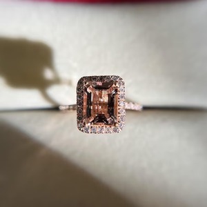 Rose <b>Gold</b> Plated 925 Silver Morganite Oval Cut <b>Cocktail</b> <b>Ring</b> Prong Setting Women's Luxury Engagement Third Party Certified - Product Image 6